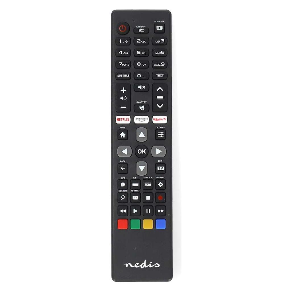 Nedis Ersatz Fernbedienung | Passend für: Philips | Vorprogrammiert | 1 Gerät | Amazon Prime / Netfl (Gerätespezifische Fernbedienung, Infrarot) (TVRC45PHBK)