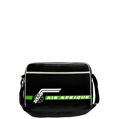 Schultertasche LOGOSHIRT "Air Afrique", Damen, Gr. B/H/T: 40cm x 30cm x 40cm, schwarz (schwarz, grün), Lederimitat, bedruckt, mehrfarbig, Taschen Schultertasche, mit Air Afrique-Frontprint