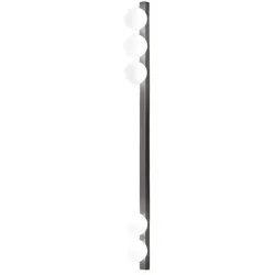 Deckenleuchte Perenz 10S48482, titangraues Metall, 5 kugelförmige Diffusoren aus weiß geätztem, mundgeblasenem Glas, modernes Design