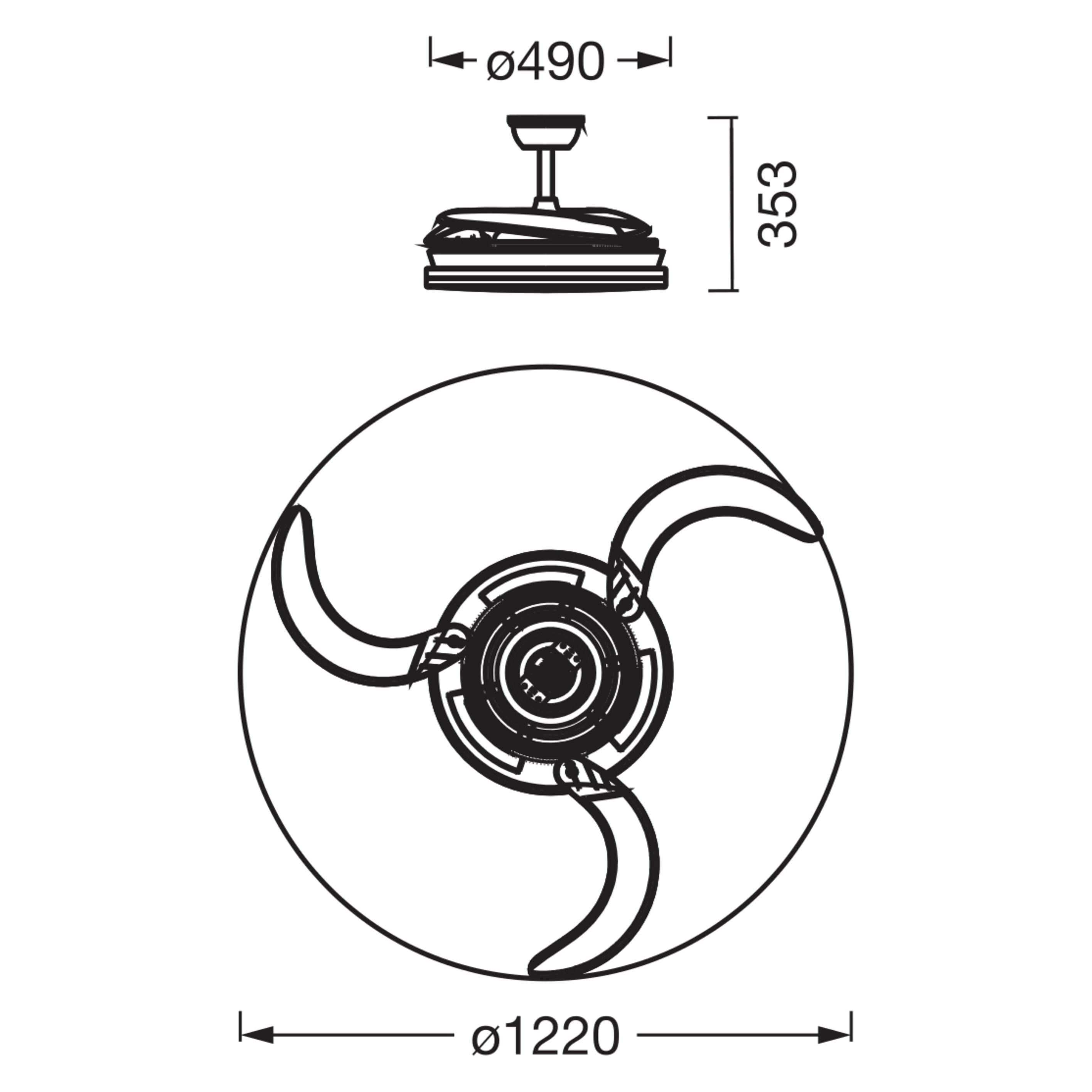 Osram Ceiling Fan Cierzo 1220mm 60W CCT RGB (4058075857872)