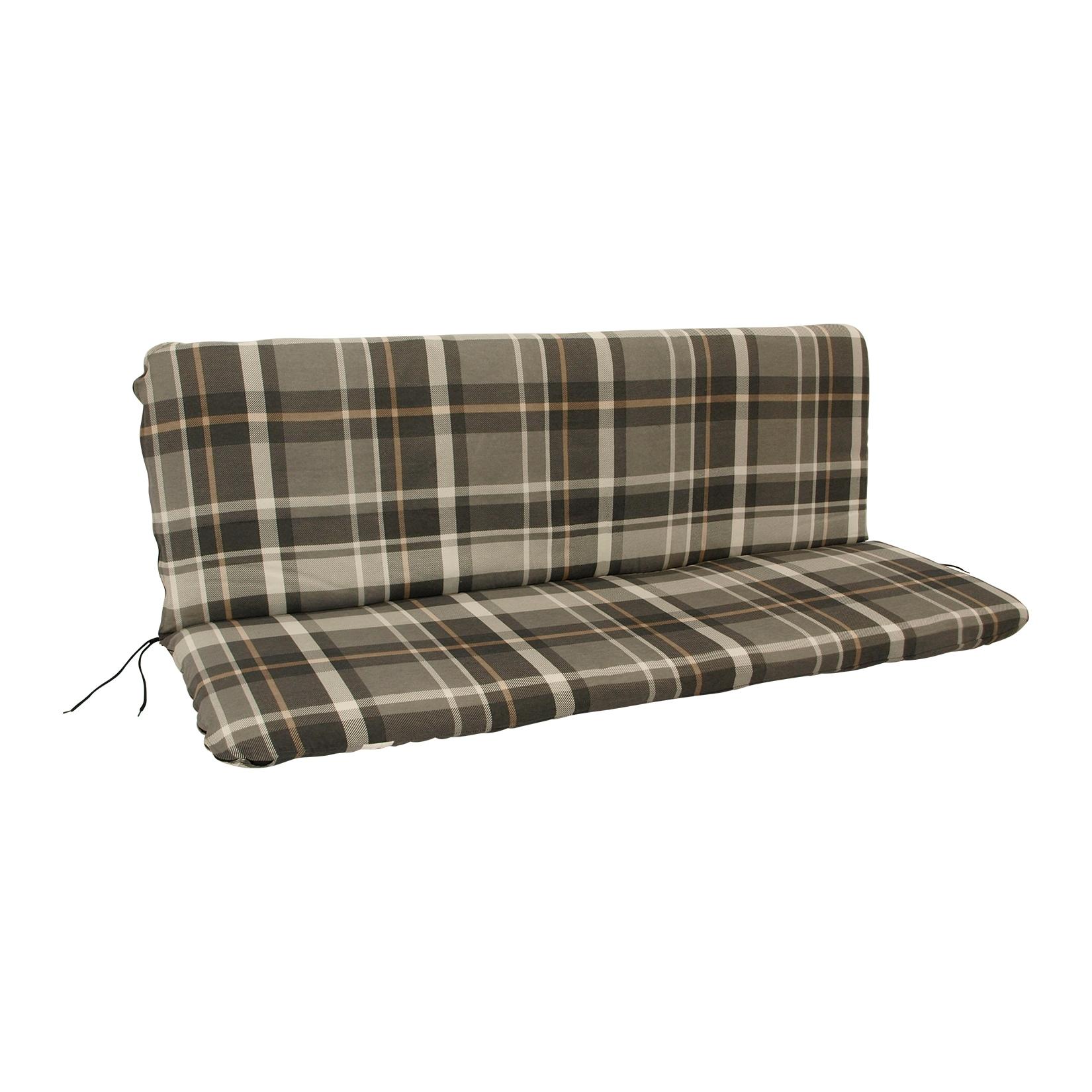 Auflage SEATTLE für Bank 3-sitzer, grau/beige kariert