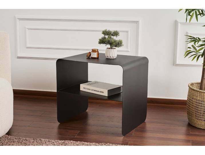 Couchtisch Nivaro – Aus Metall in Schwarz oder Taupe - Schwarz - Luxusbetten24