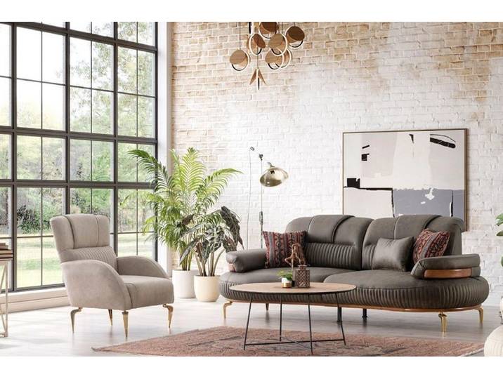 JVmoebel 3-Sitzer Elegante 3-Sitzer Sofagarnitur – Stilvolles Design & Komfort, 2 Teile, Made in Europa