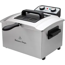 Sogo DEEP FRYER, PROFESSIONAL, 2+1 BASKETS, 5L, 3000W, Fritteuse, Schwarz, Silber