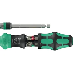 WERA 05051513001 - Kombi-Ratschenschrauber mit 6 Bits, 20RA-R