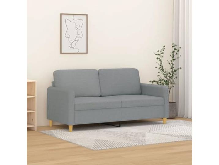 HEFZGDB 2-Sitzer Sofa Hellgrau 140 cm Stoff Polstermöbel mit strapazierfähigem Bezug, robustem Metallgestell und komfortabler Polsterung für Wohnzimmer Sitzgruppe