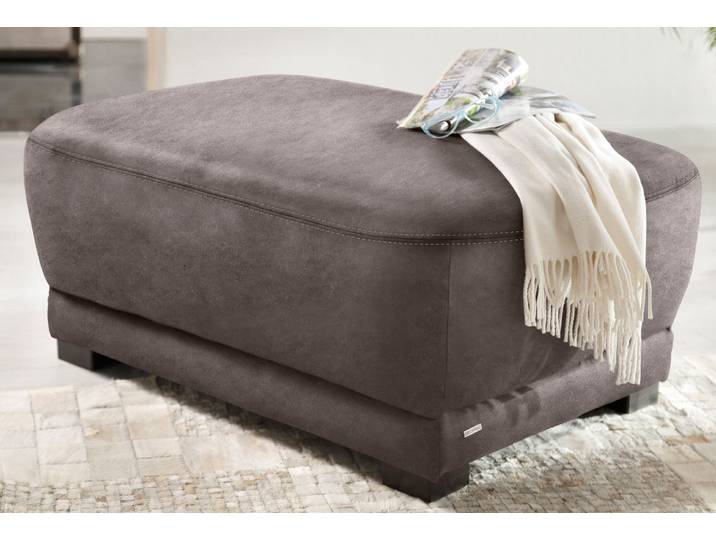 Polsterhocker HOME AFFAIRE Telos , grau, B:109cm H:46cm T:78cm, Chenille (100% Polyester);dicke Luxus-Microfaser in Lederoptik (100% Polyester);Microfaser PRIMABELLE (100% Polyester), Hocker, Polsterhocker, passend zum Telos ecksofa, in 3 Bezugsqualitäten
