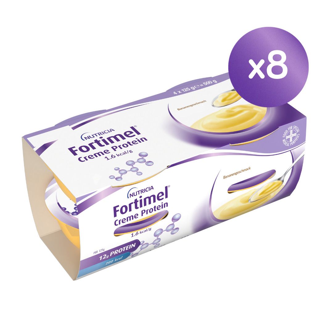Fortimel Creme Protein Banane 8x4x125 g Flüssigkeit