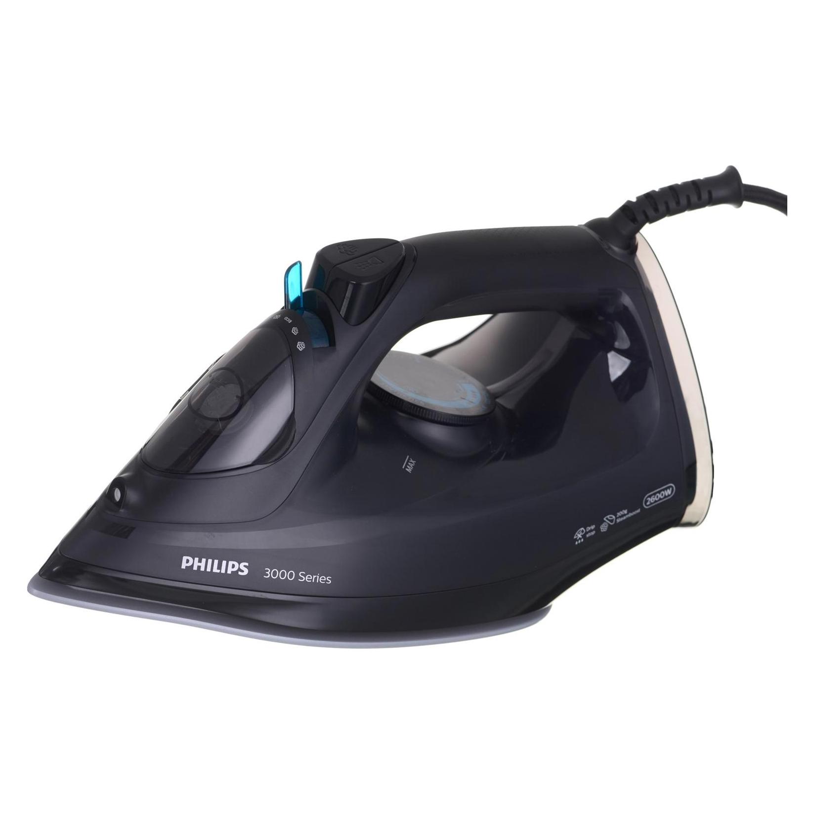 Philips 3000 Series DST3041 / 80 Steam Iron Ceramic Plate 2600 W Black (2600 W, 200 g/min) (DST3041/80)