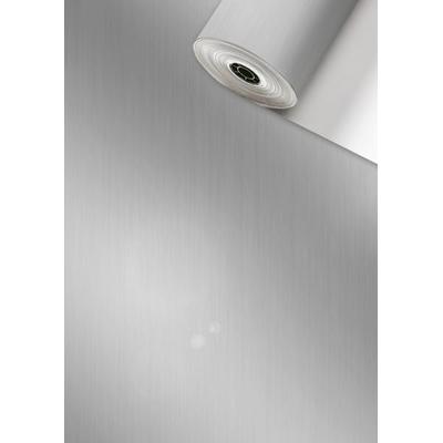 Geschenkpapier Uni Streifen silber (Rolle, 70 cm)
