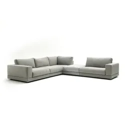 RAUM.FREUNDE Ecksofa Juni Stoff Silver
