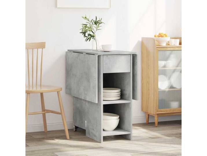 Table à dîner - UU - Bois d'ingénierie - Gris béton - Table extensible - 115x70x75 cm dcr73k