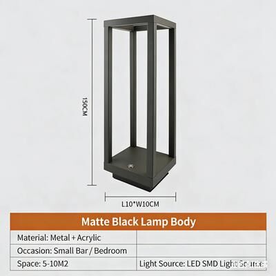 Uplift Treasures Modern Rechargeable LED Table Lamp black