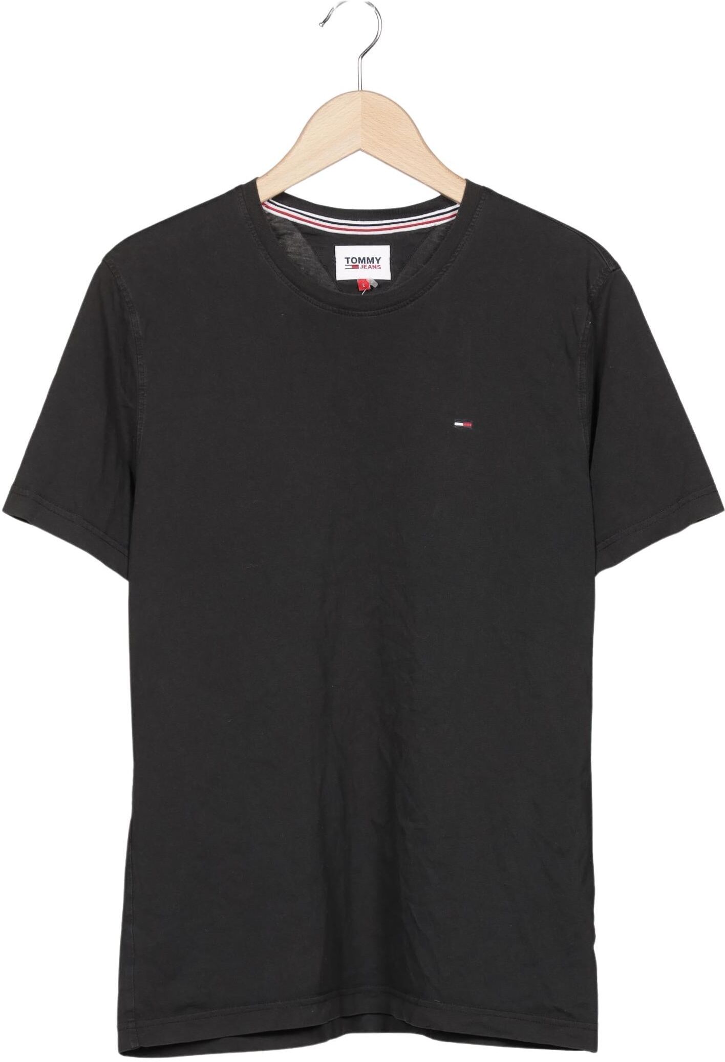 Tommy Jeans Herren T-Shirt, Schwarz, Gr. L, Baumwolle - Second Hand