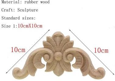 Uplift Picks Natural Floral Wood Carved Applique Decorative Trim For Furniture And Wall Decor 03