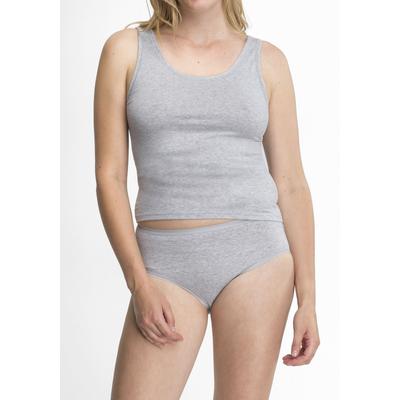 Achselhemd SPEIDEL "Bio Cotton plus", Damen, Gr. 42, N-Gr, grau (kiesel, mélé), Single Jersey, Obermaterial: 92% Baumwolle, 8% Elasthan, meliert, figurbetont, Rundhals, Unterhemden, weich, hochwertig, sportlich, vielseitig, basic, Baumwollmix