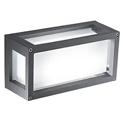 Zafferano LED-Wand- oder Deckenleuchte für Innen und Außen, 10W, 3000K, Aluminium-Druckguss, Dunkelgrau, IP54 Schutzart, mit satiniertem Glas-Diffusor.