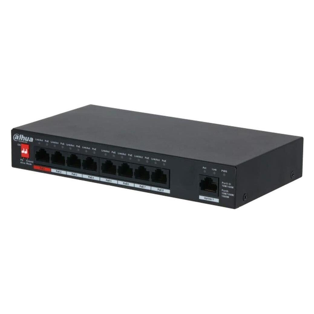 Dahua Technology PFS3009-8ET-96 Unmanaged L2 Fast Ethernet (10/100) Power over Ethernet (PoE) Sch... (9 Ports) (PFS3009-8ET1GT-96)