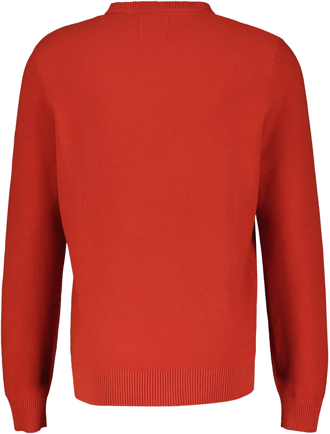 Strickpullover LERROS "Crewneck Strickpullover", Herren, Gr. S, grau (lava rot), 100% Baumwolle, Pullover Strickpullover lava rot S