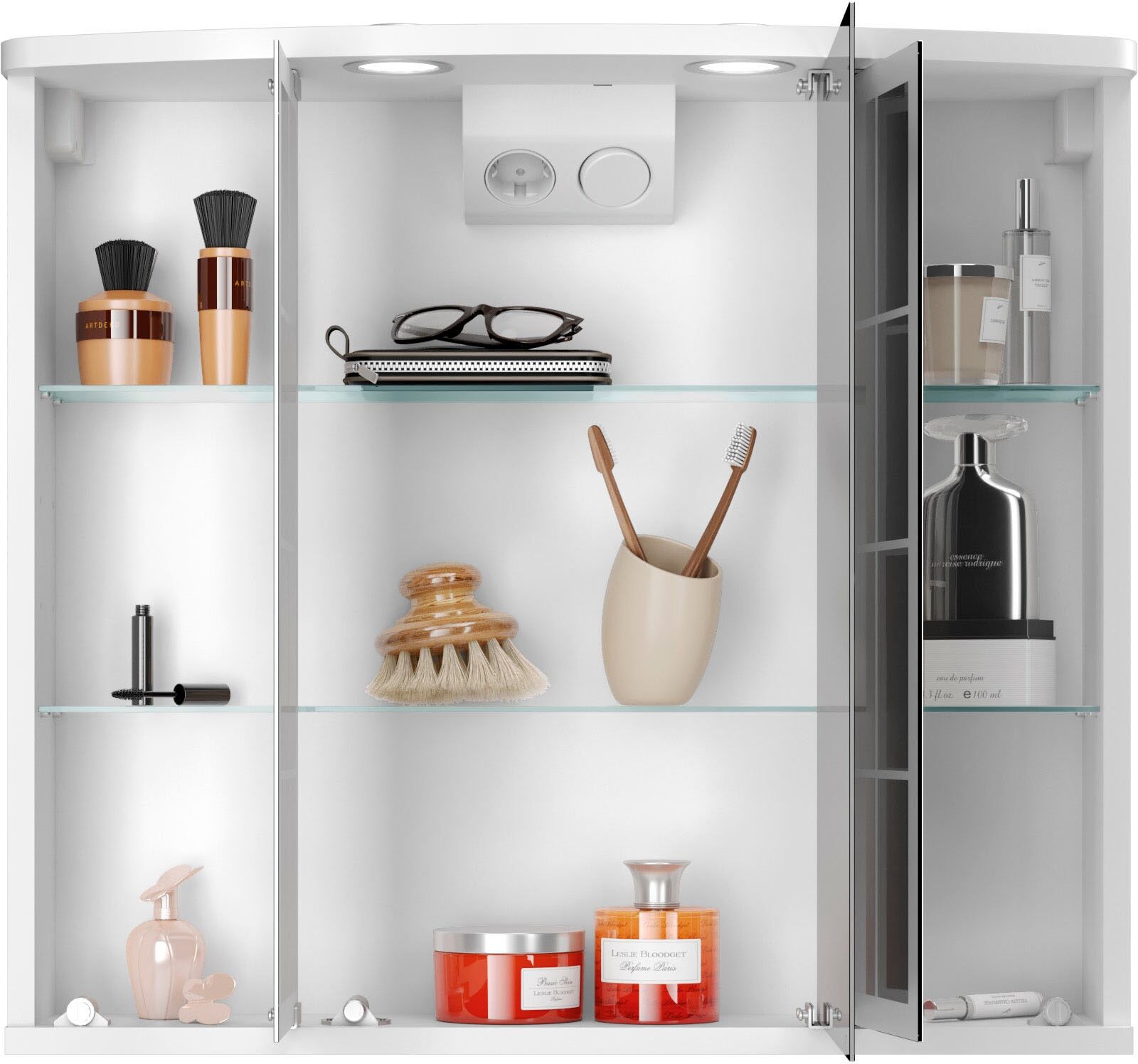Spiegelschrank JOKEY "Binz", weiß, B:67,4cm H:60cm T:22cm, MDF, Schränke, Spiegelschrank, 67,4 x 60 x 22 cm