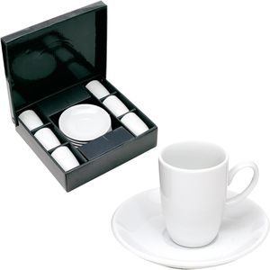 Böttcher-AG Espressotassen weiß, Porzellan, 6 Tassen mit Untertassen, 12-teilig