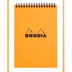 Rhodia 5x Spiralblock Rhodia Notepad A5, 80 Blatt kariert 80g - Orange 16500C