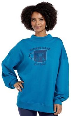 Masseys Lifestyle Tunic Casual in French Blue/Cafe, Size XL, Cotton/Polyester/Spandex
