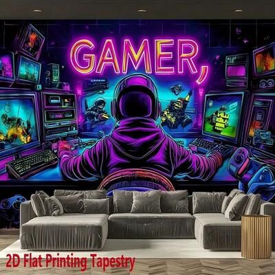 Uplift Treasures Gamer Fluorescent Psychedelic Tapestry Wall Decor bu 1 130x150cm(4.3x4.9ft)