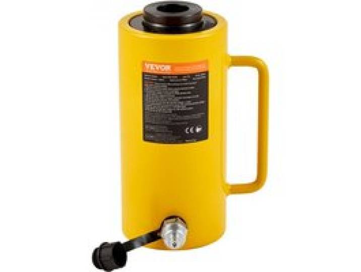 VEVOR hydraulische cilinderkrik Capaciteit 30T Hydraulische cilinder 100 mm slag Enkelwerkend Draagbaar Geel, hydraulische krik Holle zuigerkrik Hydraulische fles 6,9 kg voor riggers Fabrikanten
