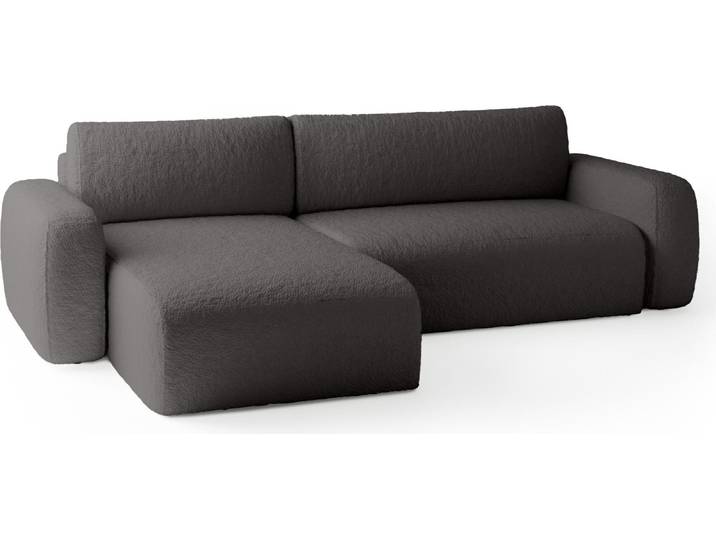 FEDVE Ecksofa Eckcouch mit Schlaffunktion Varde Universal Bettkästen Couch Sofagarnitur Grau (Anthologie 18)