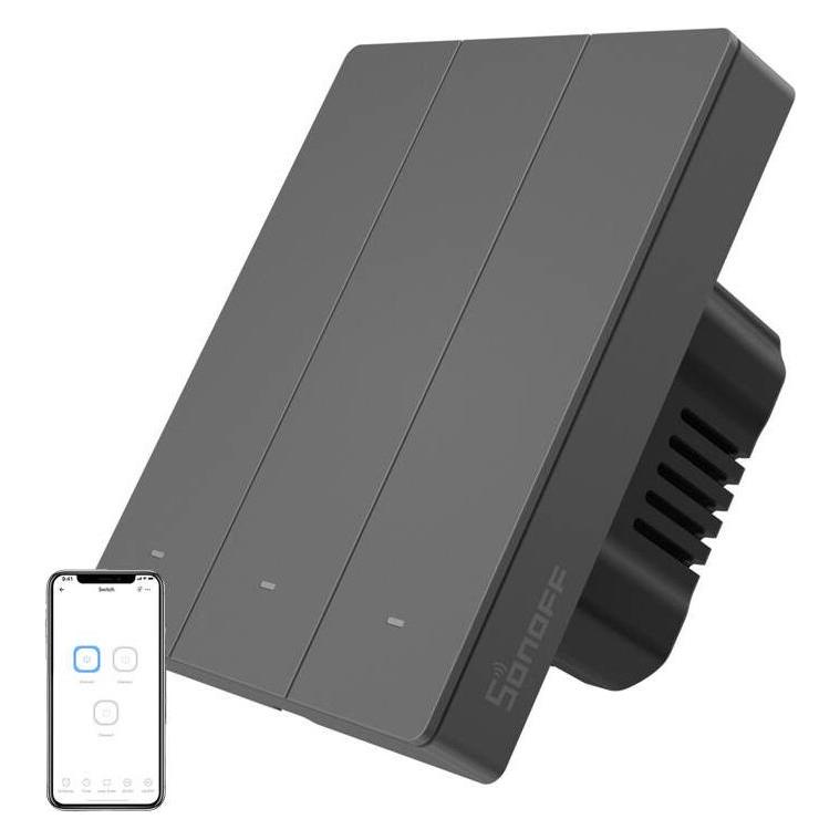 Sonoff Smart 3-Channel Wi-Fi Wall Switch Black (M5-3C-80) (M5-3C-80)