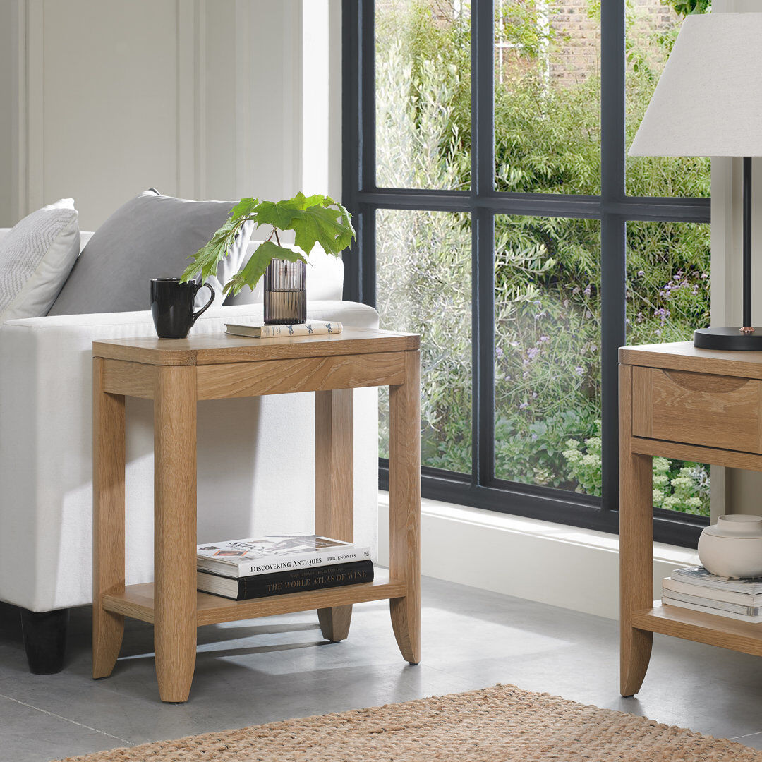 ClassicLiving End Table Oak Wood 59cm H X 55cm W X 28cm D