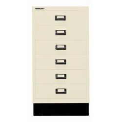 Bisley MultiDrawerTM | Inkl. Sockel, DIN A3, 6 Schubladen - 669 hellelfenbein