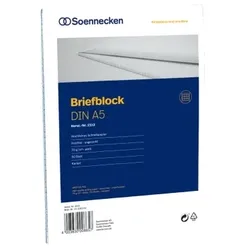 Soennecken Briefblock 2312 DIN A5 70g kariert 50Blatt weiß