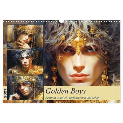 Golden Boys. Feminin, sinnlich, verführersich und schön (Wandkalender 2027 DIN A3 quer), CALVENDO Monatskalender