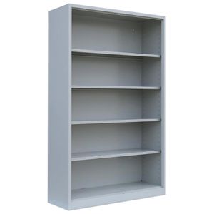ClassiX Aktenregal X-540160, aus Metall, 5 Ordnerhöhen, 120x194,5x42cm (B/H/T), lichtgrau