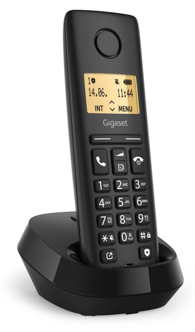 Gigaset PURE 100 Draadloze DECT Telefoon met Headset en Luidsprekerfunctie, Zwart