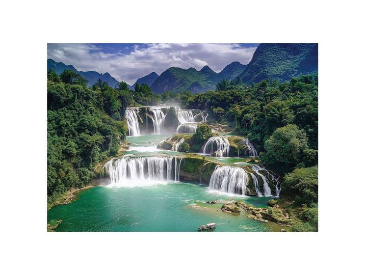 FOTOTAPETE 3D Effekt Wasserfall Natur Wald Wohnzimmer 350x250