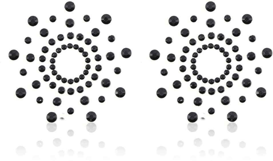 Be Lily Accessoires Paire de cache tétons adhésifs strass noir