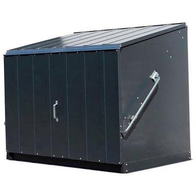 Fahrradbox TRIMETALS "Stowaway", grau (anthrazit), B:138cm H:113cm T:89cm, Stahl, Aufbewahrungsboxen, Mülltonnenbox für 2x240 l, Stahl, (BxTxH): 138x89x113 cm
