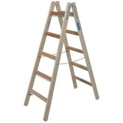 Krause STABILO Sprossen-DoppelLeiter (Holz) 2x5 Sprossen