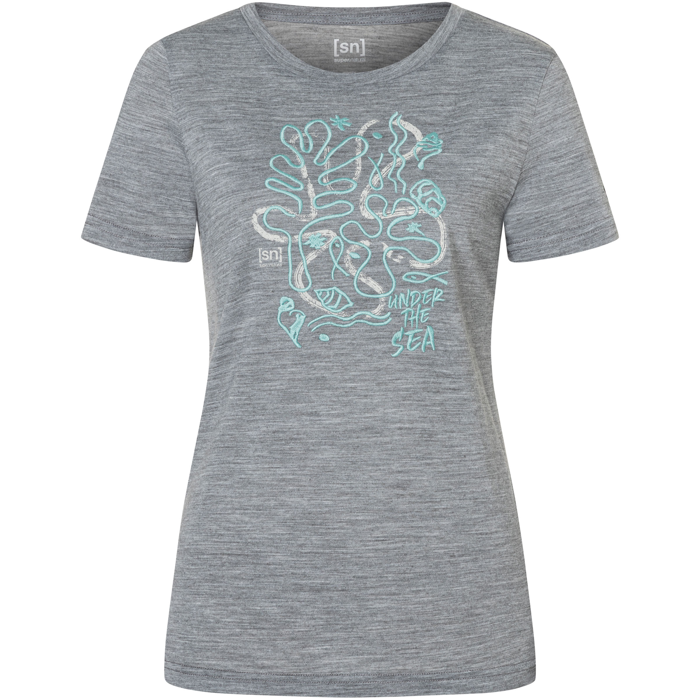 Super.Natural Under The Sea Damen T-Shirts grau Größe S Lifestyle Hautfreundlich Merinowolle