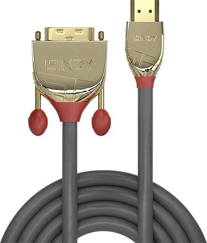 LINDY HDMI / DVI Adapterkabel HDMI-A Stecker, DVI-D 18+1pol. Stecker 5.00m Grau 36197 HDMI-Kabel