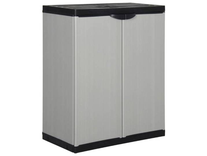 SALE 2025 Armoire de rangement de jardin 1 étagère Gris/noir 68x40x85 cm 7 Kg 2618