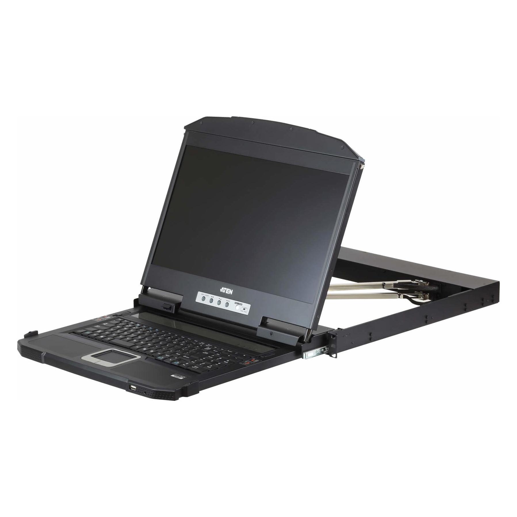 Aten CL3800NW IT Kurze Dual-Rail 18,5"-LCD-Konsole (USB HDMI DVI VGA) IT-Layout (CL3800NW IT)
