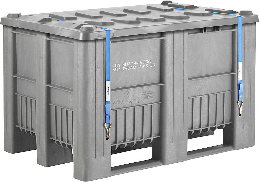 Gefahrgut-Palettenbox, Inhalt 470 l, grau kaiserkraft
