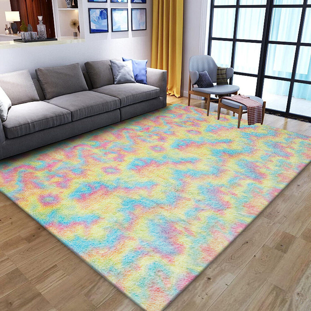 Canora Grey Janelle Solid Colour Rainbow Modern Area Rug Rainbow Rectangle 160 x 230cm