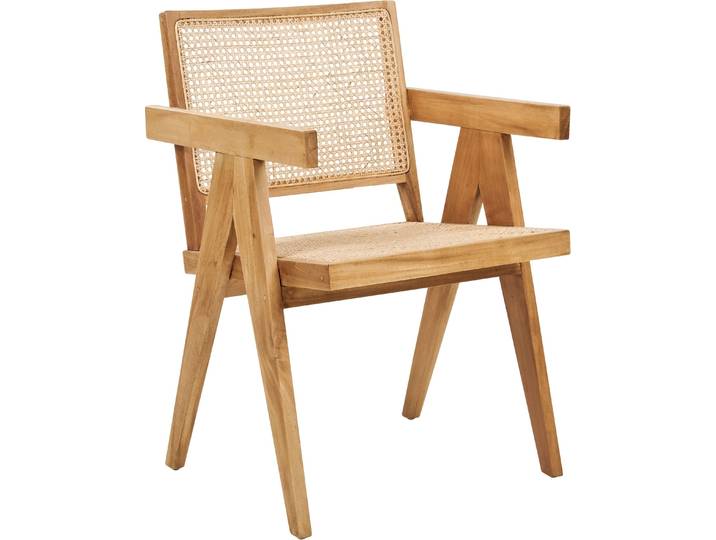 BELIANI Stuhl Hellbraun Rattangeflecht Mahagoni Holz Natürlich Wiener Geflecht Modernes Design Esszimmerstuhl Akzentstuhl