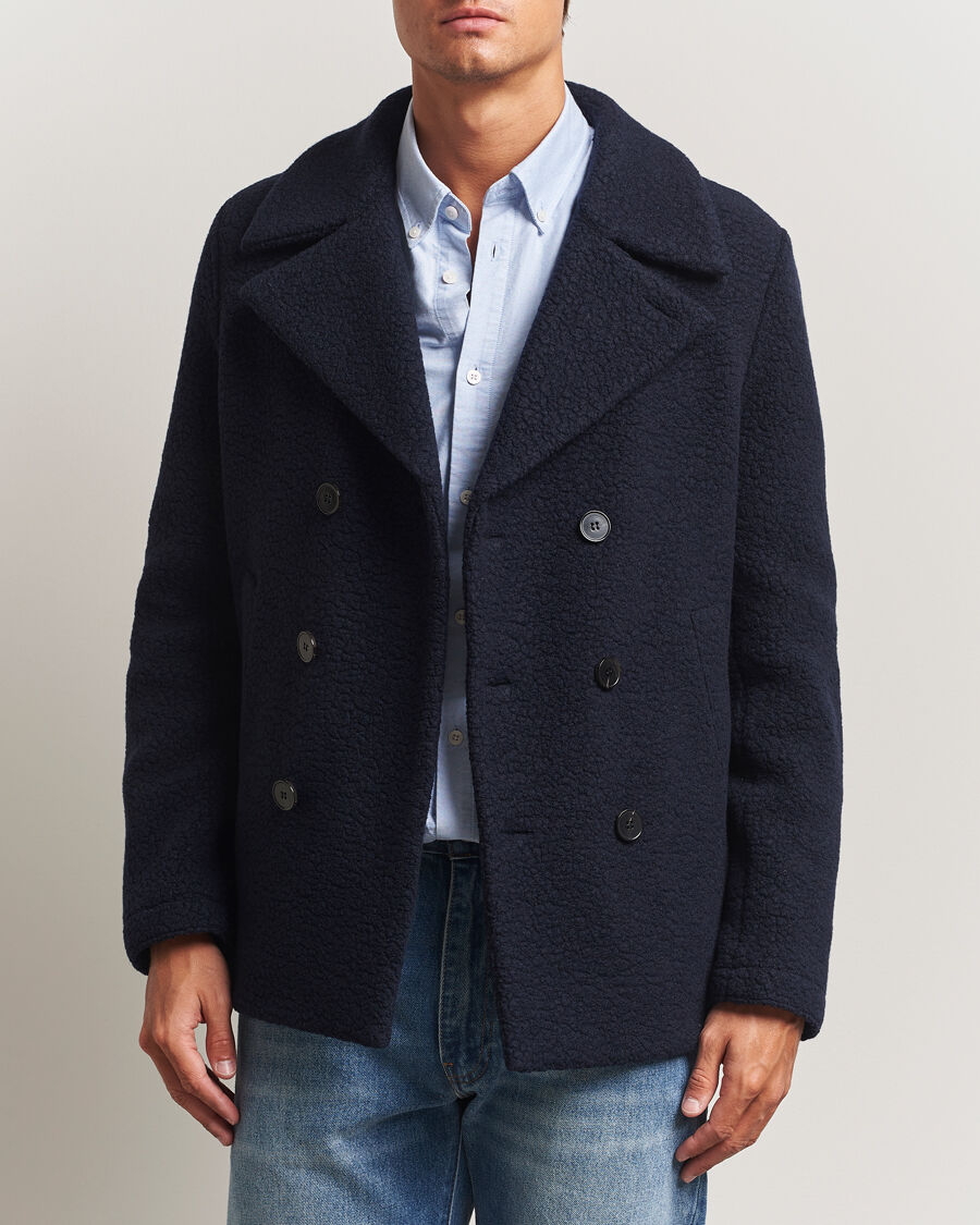 Harris Wharf London Boucle Peacoat Navy men 50 Blå