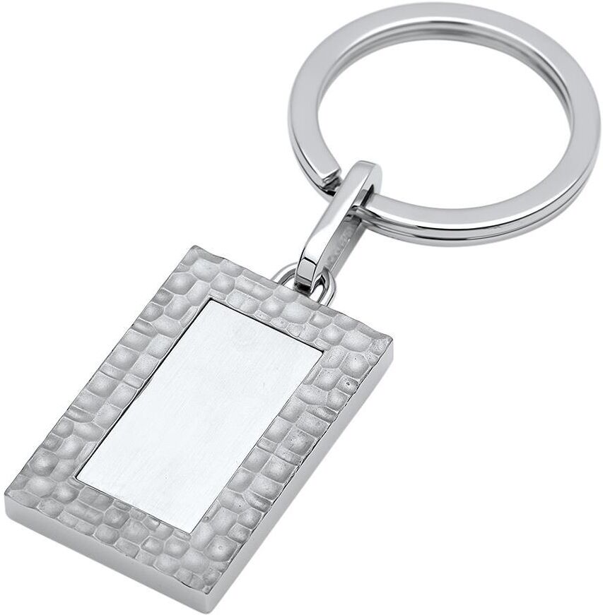 Unique Schlüsselanhänger teilmattiertem Edelstahl silber